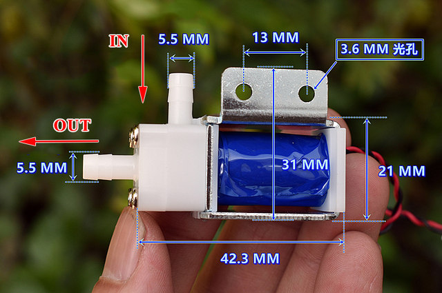 DC 12V NORMALLY  OPEN MINI WATER AIR FLOW MICRO ELECTRIC SOLENOID VALVE (S72H)