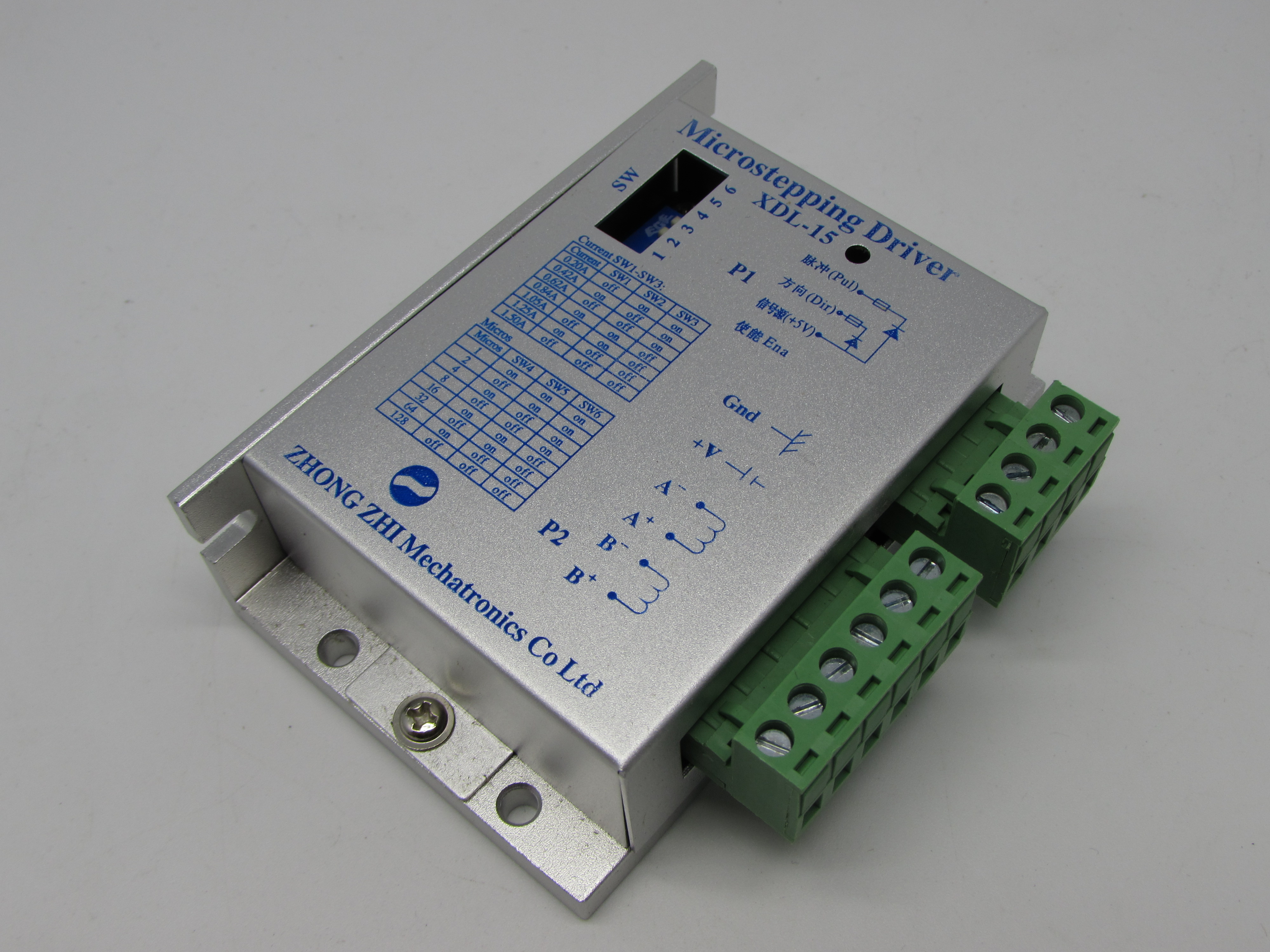 STEPPER MOTOR DRIVER (XDL-15)
FEATURES
POWER SUPPLY:15-40V DC T/VOL:DC:24V
PHASE CURRENT: 0.2-1.5A
SLELECTABLE RESOLUTIONS:,2,4,8.,,64
TTL COMPATIBLE
SUITABLE FOR 2PHASE SERIES MOTORS:20,28,35,39,42,57
T/DIMENSION: 92*60*29MM