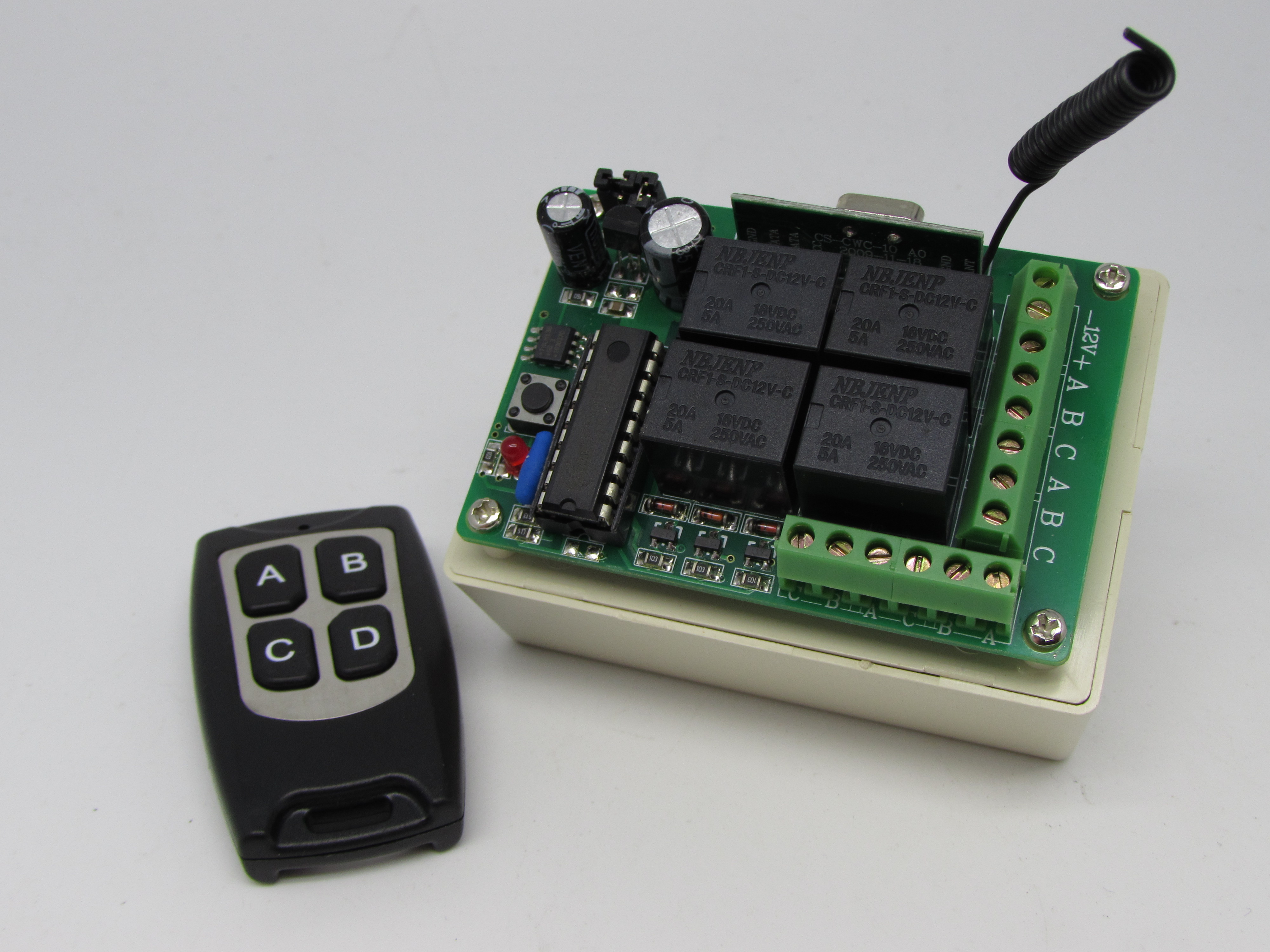 2CHANNEL RF WIRELESS RELAY REMOTE CONTROL MODULE
 (CB-100-2/12V)
3CHANNEL RF WIRELESS RELAY REMOTE CONTROL MODULE
 (CB-100-3/12V)
4CHANNEL RF WIRELESS RELAY REMOTE CONTROL MODULE 
(CB-100-4/12V)