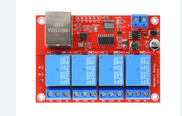 4WAY TCPIP NETWORK RELAY MODULE REMOTE/LAN 12V