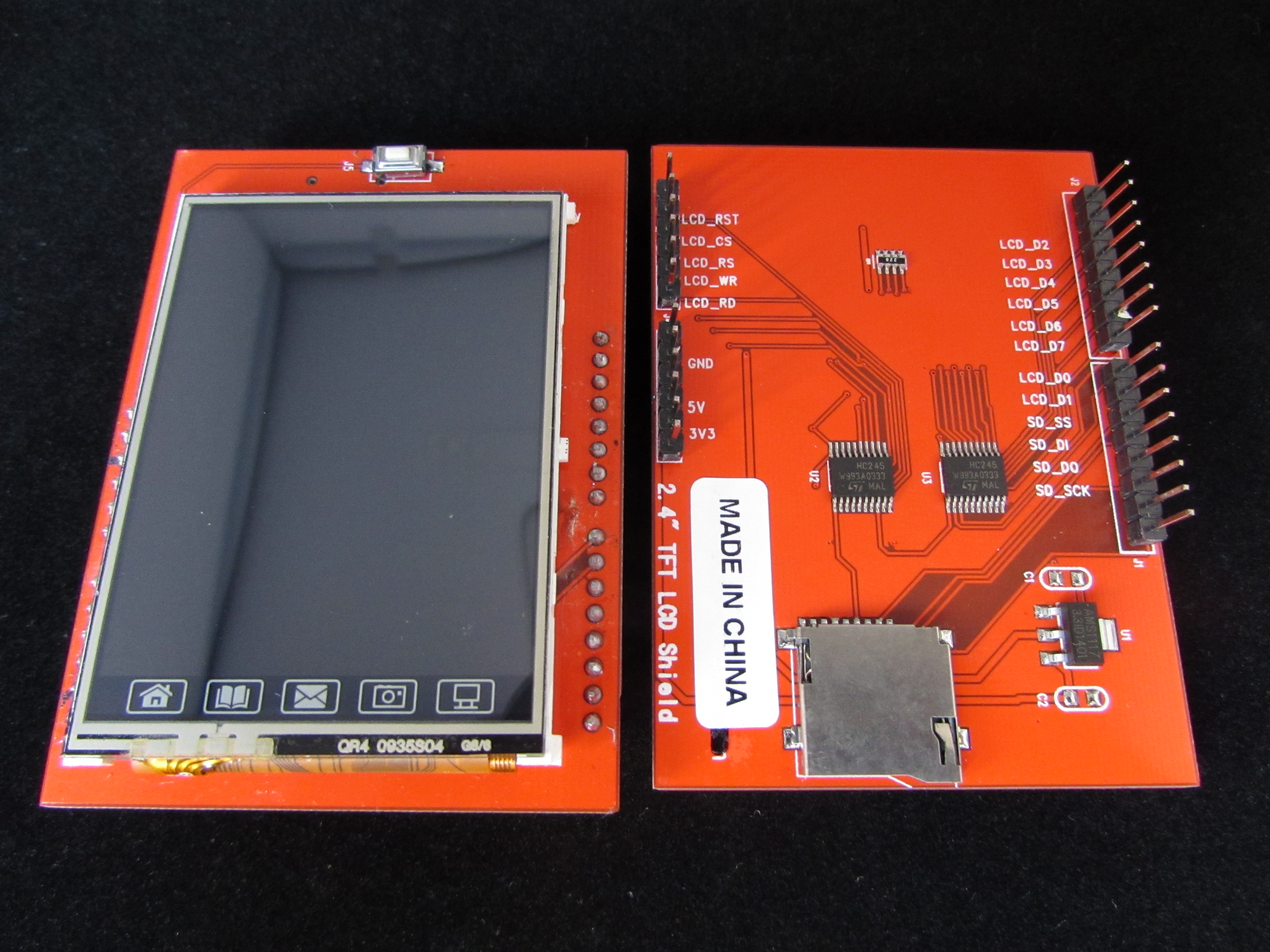 2.4" TFT LCD SHIELD TOUCH PANEL DISPLAY 
(ARDUINO UNO)