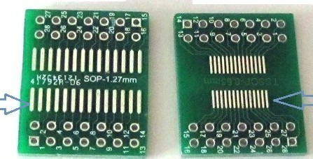 PCB SMD TO DIP HIGH QUALITY 
(TWO SIDE CAN USE)
(SOP28/TSSOP28)