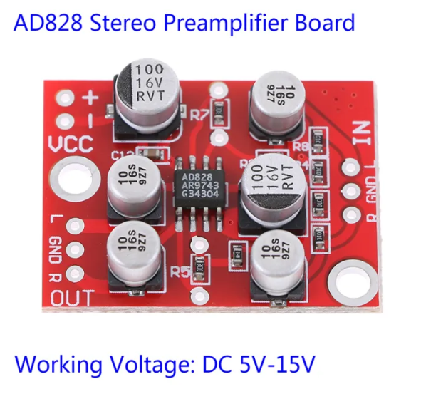 AD828 PREAMPLIFIER MODULE
5V-15V