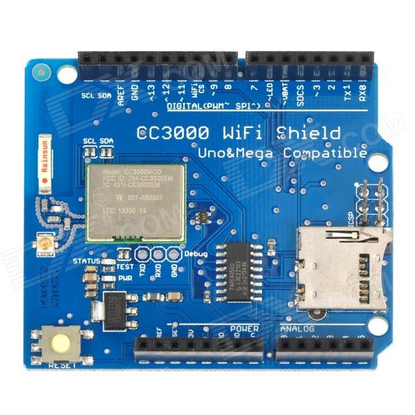 CC3000 WIFI SHIELD 
FOR ARDUINO R3 WITH SD CARD (SUPPORTS MEGA2560/UNO)