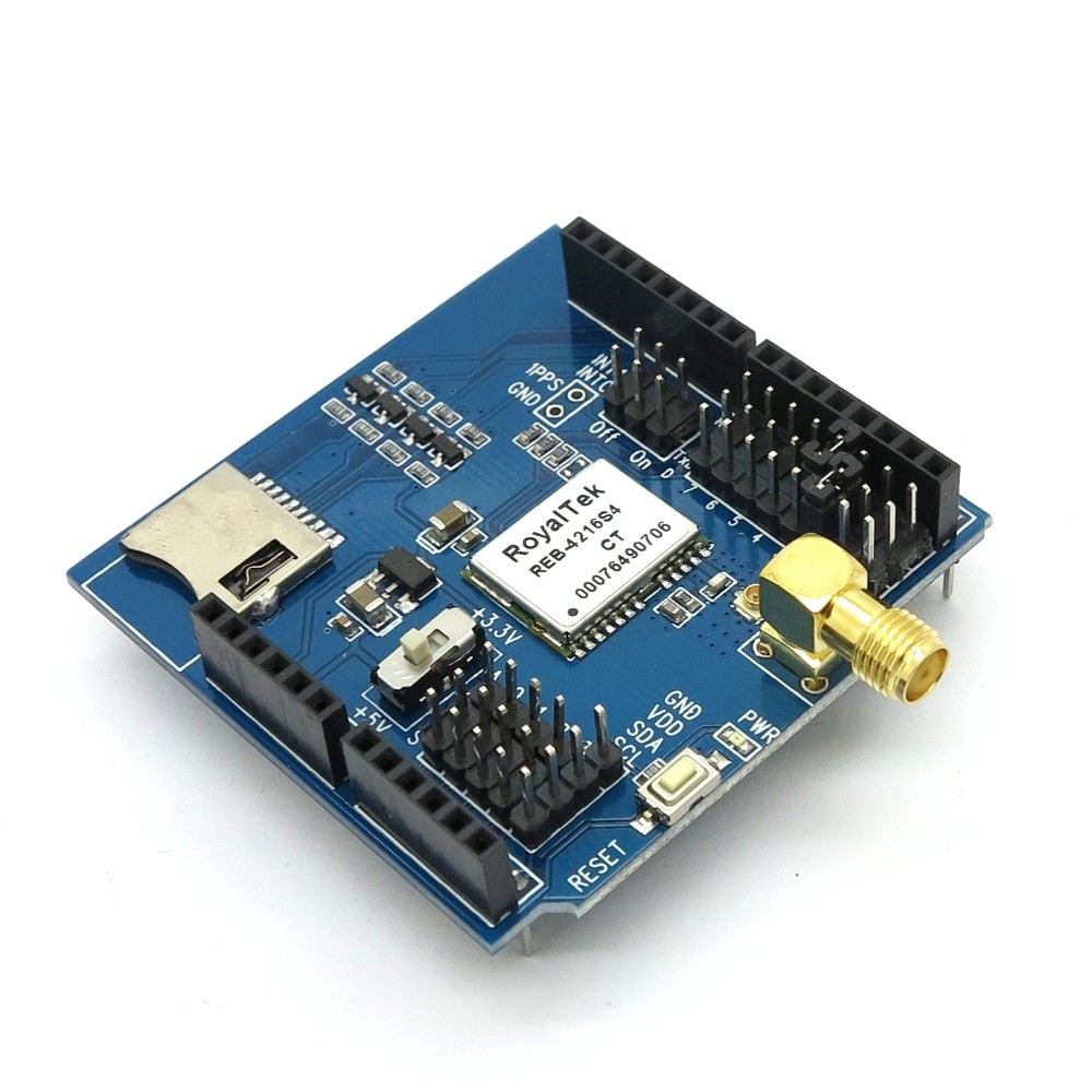 REB-5216 GPS SHIELD
GPS RECORD EXPANSION BOARD 
WITH SD CARD SLOT+ANTENNA
 FOR ARDUINO