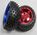 TOY CAR TYRE WHEEL 84MM + 6MM METAL SET