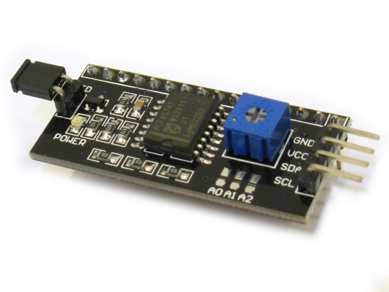 ICC/I2C 1602 SERIAL INTERFACE ADAPTER MODULE/I2C CONVERTER BOARD
(FOR 16X2 AND 20X4 CHARACTER LCD MODULES)