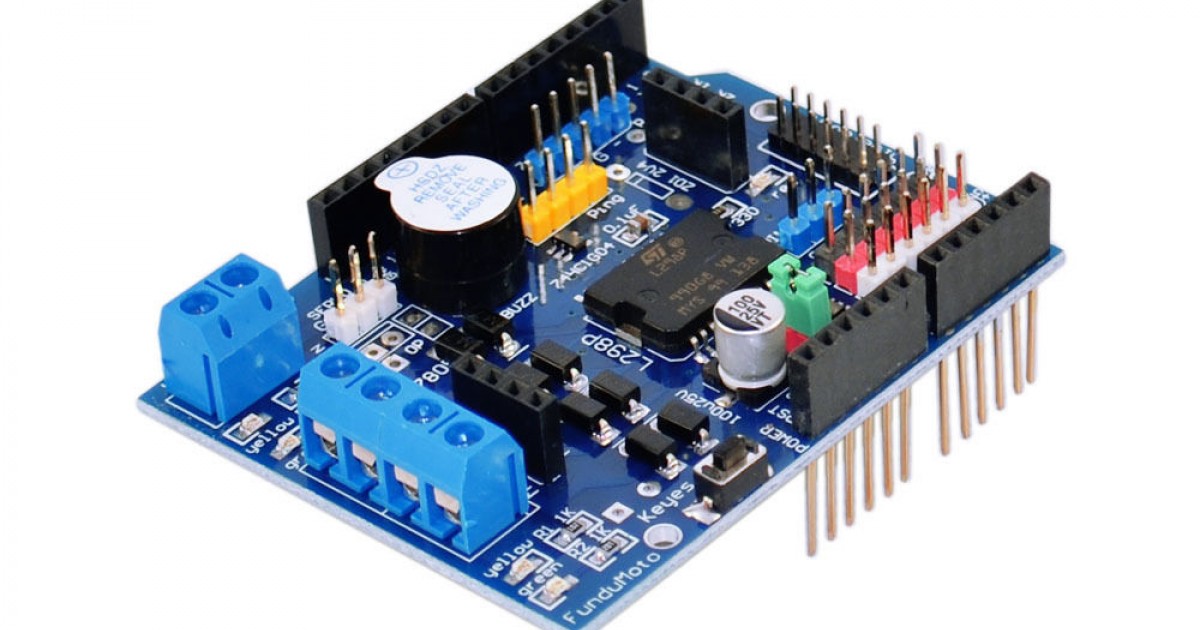L298N MOTOR DRIVER SHIELD WITH BUZZER FOR ARDUINO