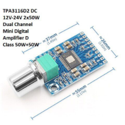 TPA3116D2 DC DUAL CHANNEL MINI DIGITAL AMPLIFIER CLASS D 50W+50W