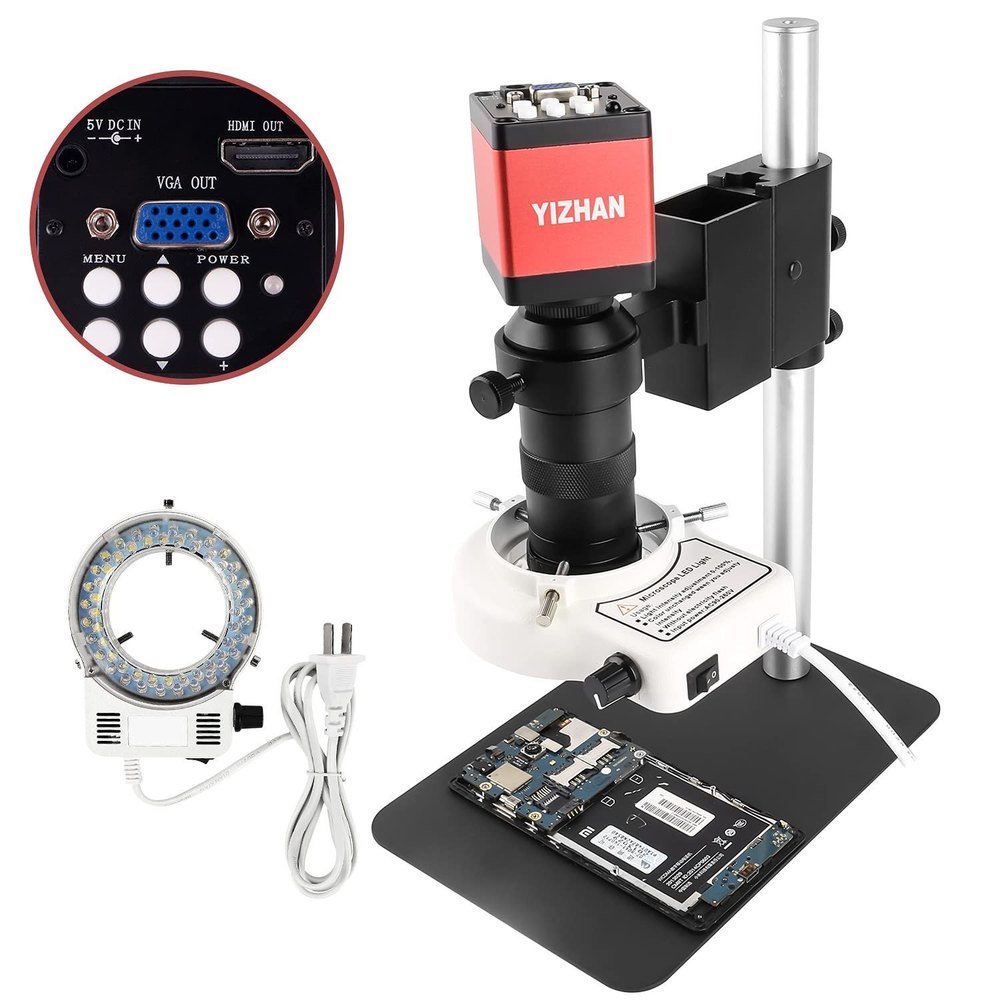 13MP HDMI VGA HD MONOCULAR MICROSCOPE 
DIGITAL MICROSCOPE CAMERA LENS+130XC MOUNT LENS 56 LED STAND