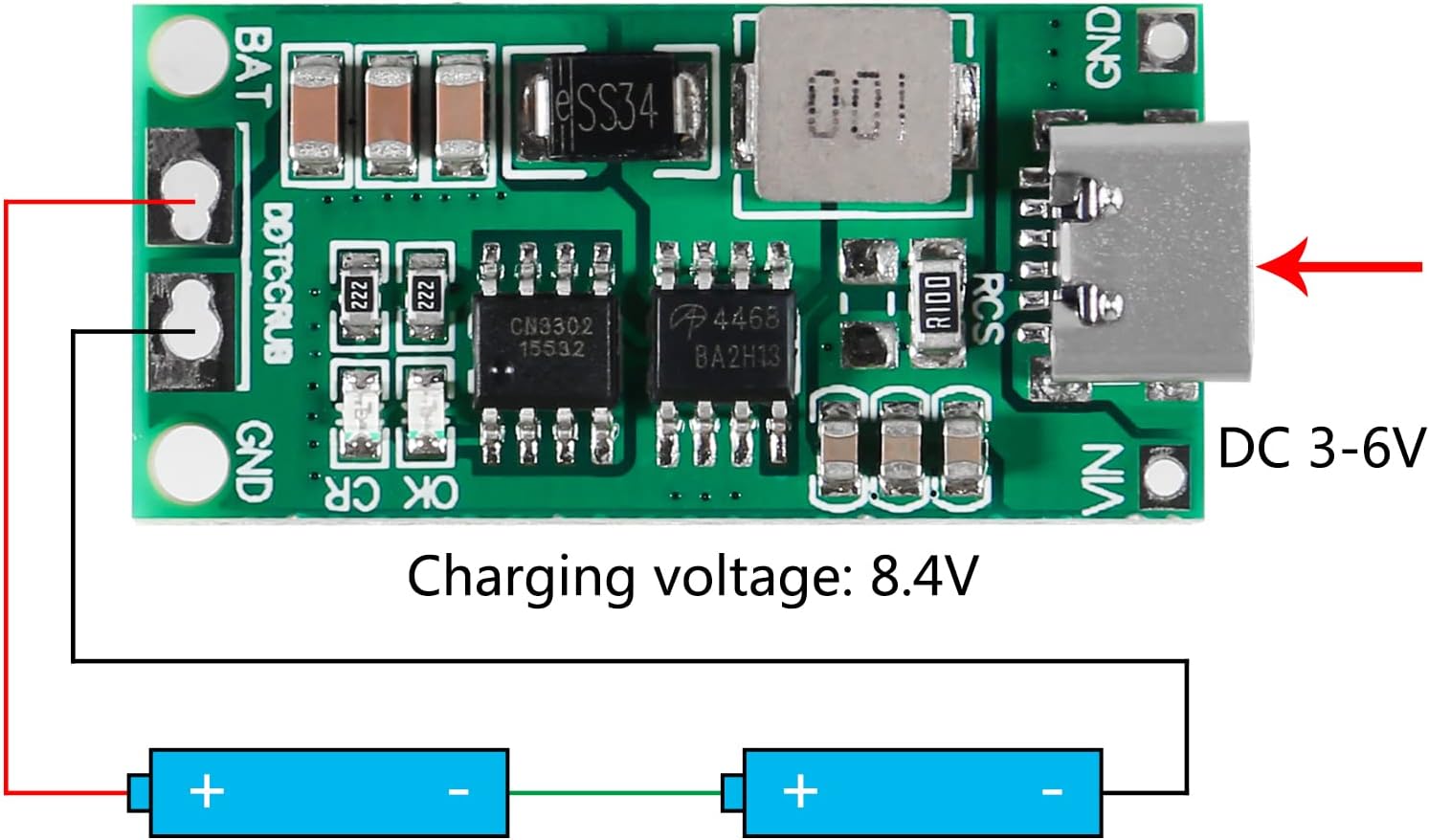 2S 4A 18650 BOOST CHARGING MODULE TYPE-C (X59D)